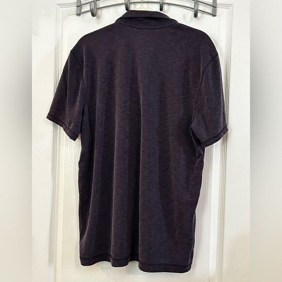 Eddie Bauer Mens Active Polo Shirt Purple Short Sleeve Button Up Stretch L Large - Picture 2 of 16